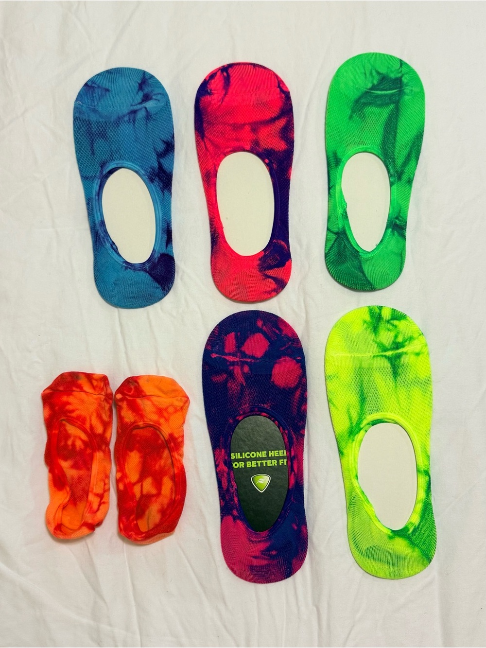 No-Show Tie-Dye Liner Socks - Pack of 6